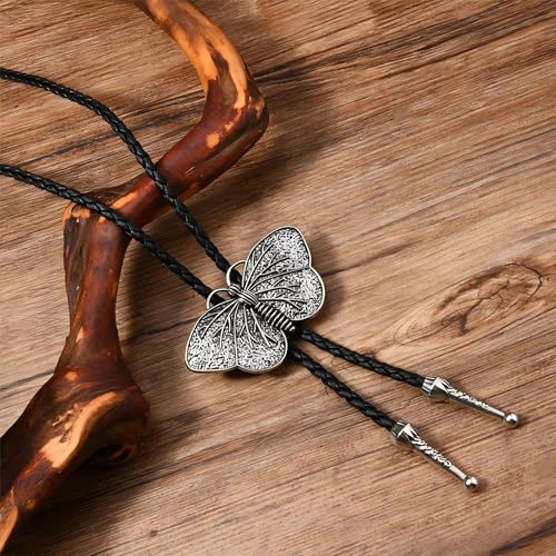 Image of Joxevyia Bolo Tie for Men Vintage Cow Skull Leather Rope Western Cowboy Necktie Vintage Bola Tie Gift for Him