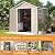 UDPATIO Resin Storage Shed 8 x 6 FT, Plastic Outdoor Storage Shed with Floor Outdside Storage Garden Patio Sheds with Lockable Door for Bike, Garbage Can, Tool, Brown