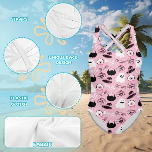 Image of Girls One Piece Swimsuits Quick Dry Beach Bathing Suit Crossback Swimwear 5-14 Years