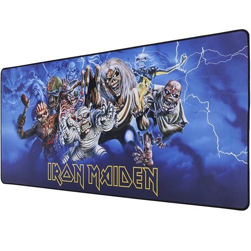 Subsonic Iron Maiden - Alfombrilla Antideslizante XXL 90 x 40 cm con Acabado de Cuentas - Licencia Oficial