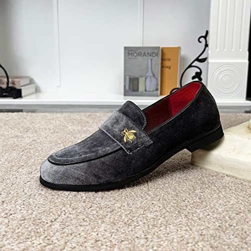 Image of FLQL Men's Luxury Penny Loafer Slip-On Velvet Shoes Party Dancing Shoes Suede Wedding Shoes Plus Size 7-13