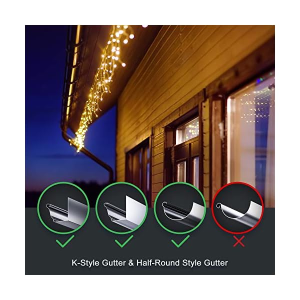 Holiday light clips christmas light clips outdoor hang gutter hooks for christmas decoration string lights weatherproof outdoor lights clips for halloween xmas(100 pieces) - image 4