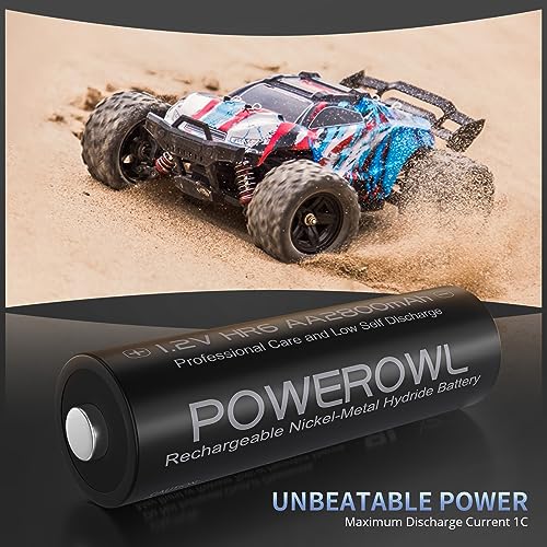 POWEROWL Akku AA 2800mAh AA Akku Wiederaufladbare 16 Stück (Geringe Selbstentladung, 1200 Zyklen) 1.2v NI-MH Wiederaufladbar AA Batterien (16AA) 6