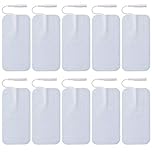 LiteTour 10 Pieces Large Electrode Pads for TENS Unit Replacement Pads for TENS Machine 2mm PIN Connector - 2x4 Inches Self-Adhesive Electrodes