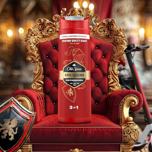 Old Spice Epic Legend 3-in-1 Duschgel für Männer 400ml. Für Haar, Gesicht und Körper, langanhaltende Frische, Duft in Parfumqualität, Tiefenreinigende Formel