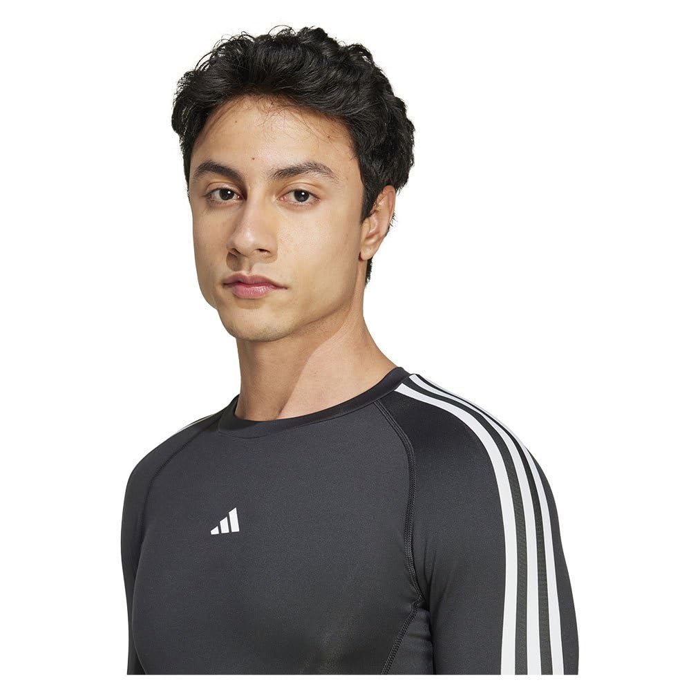 adidas Men's Camiseta Manga Larga Techfit Compression Training 3 Bandas