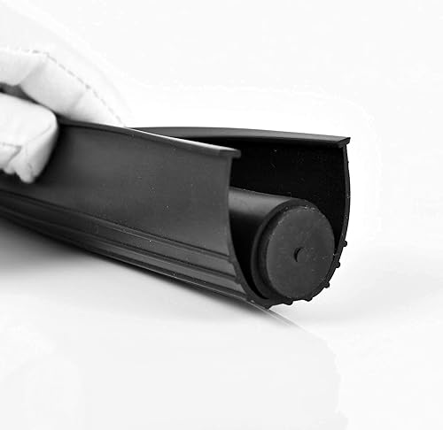 Miniatura 7 de Guardapolvos para puerta de garaje, resistente a la intemperie, sellado de umbral de alto rendimiento, junta de goma EPDM, color negro, extremo en T