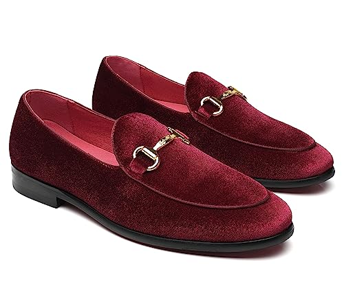Image of Men's Velvet Loafers Wedding Party Prom Homecoming Shoes