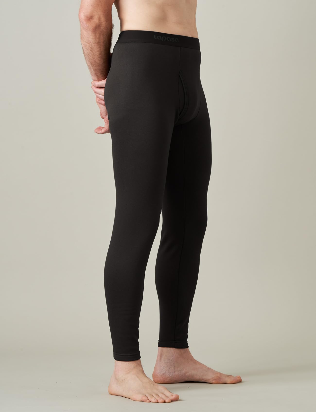 LAPASA Pacco da 2 o 1 Calzamaglie Termica Uomo Fodera in Pile Medio/Pesante Pantaloni Termici Sportivi Strato Base Biancheria Intima Leggings Caldi M10/M25/M56