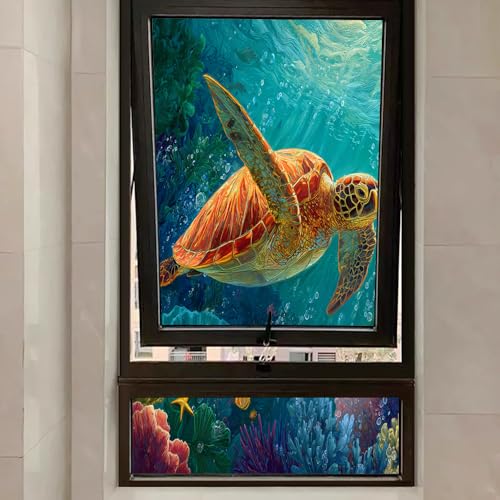 Vinilo decorativo para ventana con tortuga marina 21.6x35.4 in miniatura 7