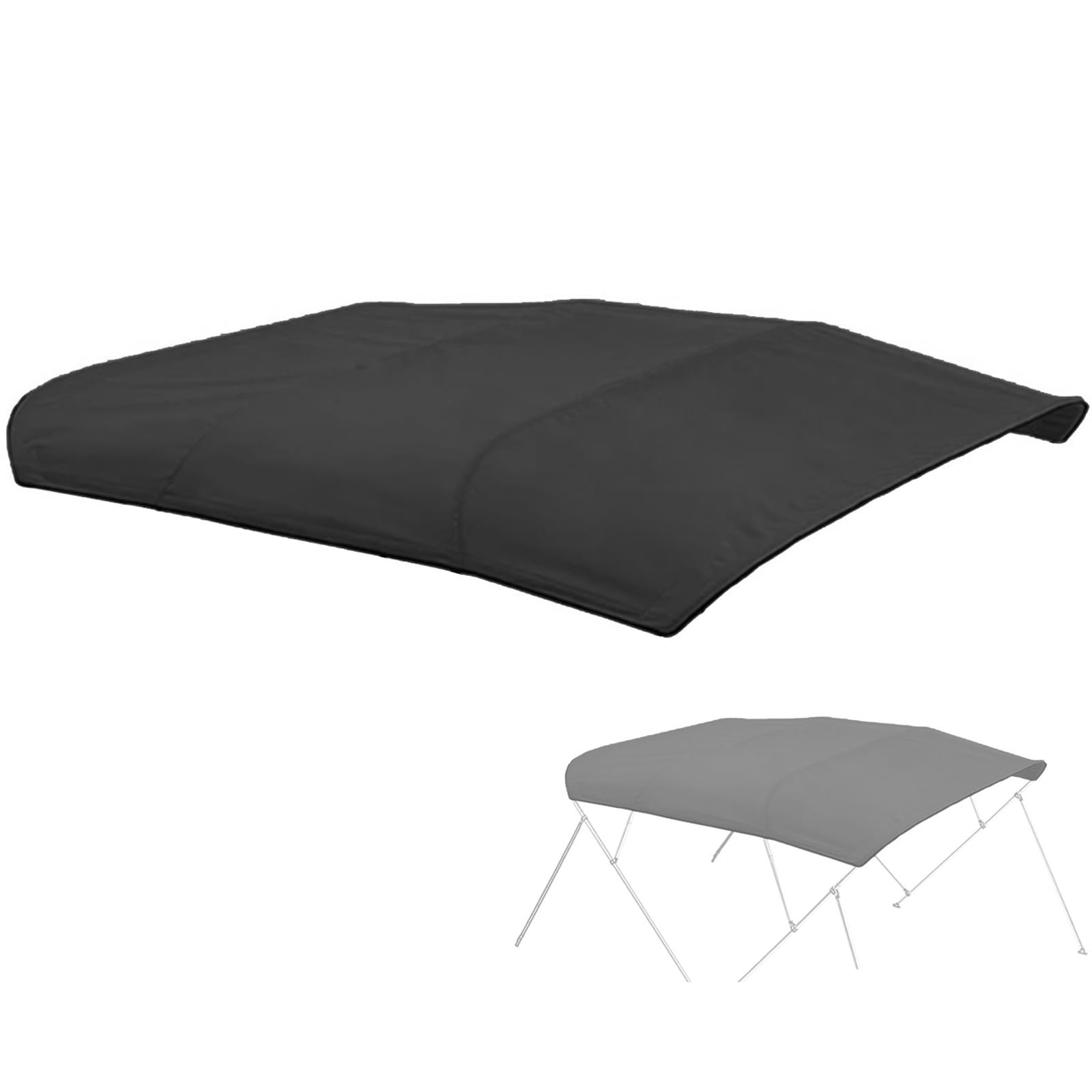 Toldo Bimini para Barco, Bimini para Barcos, Toldo Barco para Estructura 4 Arcos, Oxford 600D, 244 cm, Negro(173cm/68 in)