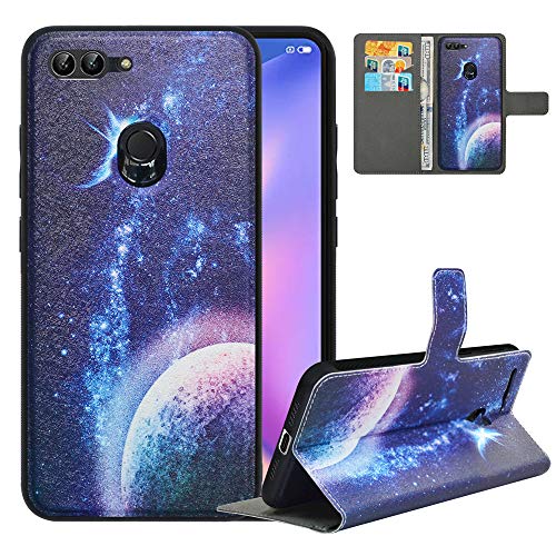 LFDZ Funda Xiaomi Mi 8 Lite,Fundas Xiaomi Mi 8 Lite de [2 en 1,Desmontable] PU Cuero Billetera,[Bloqueo de RFID] Libro Antigolpe Magnético Soporte Case Carcasa para Xiaomi Mi 8 Lite,Planet