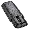 Exquisite gift – Sigarencase, draagbare cederhout gevoerde lederen reliëf reizen sigaargeval, sigarenopslag doos bevat…