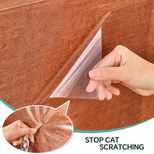 Image of FTSTC 10 Pieces Cat Scratch Protection, Self-Adhesive Scratch Protector with 40 Screws Scratching Mat for Cats, Protective for Sofa, Table and Chair Legs