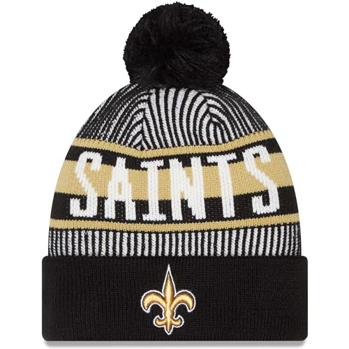 Bonnet NFL tricoté New Era homme style rétro avec rayures dynamiques et pompon