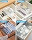 Cexovo 8er Set Schubladentrenner Verstellbar Kunststoff Schubladentrenner(28.5-50.5cm) Schubladentrenner Küche, Adjustable Drawer Divider für Kleiderschrank,Schlafzimmer,Kommode,Küche, Transparent