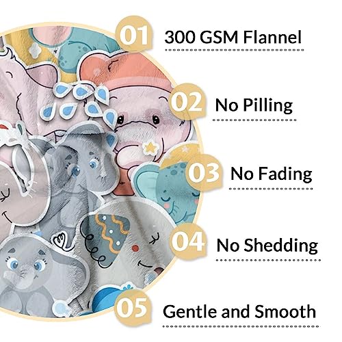Elephant Blanket Gifts - 30"x40" Cute Throw for Women Girls - Colorful Soft Fuzzy Blankets for Couch & Office