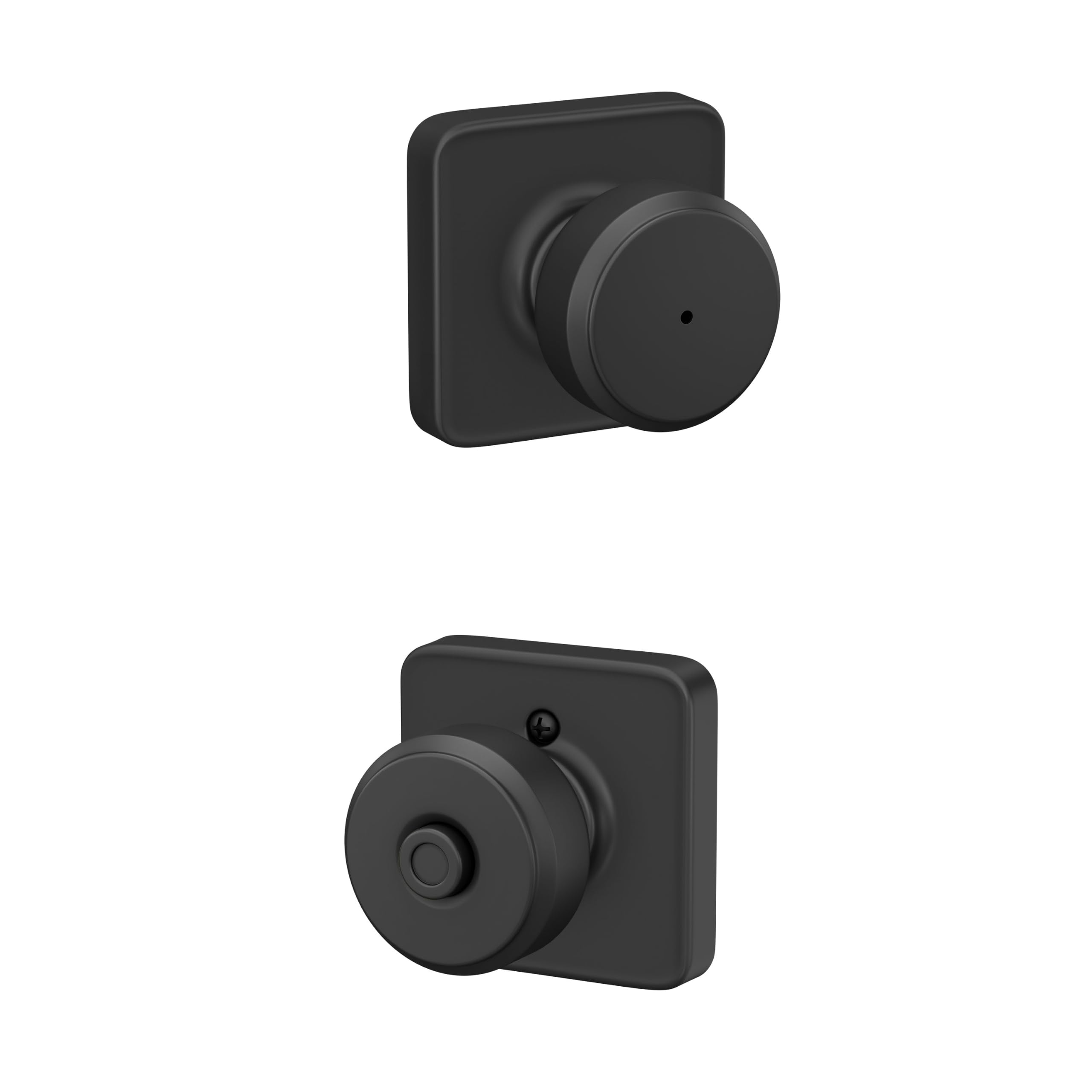 SCHLAGE Bowery Bed/Bath Privacy Door Knob with Lock, Matte Black