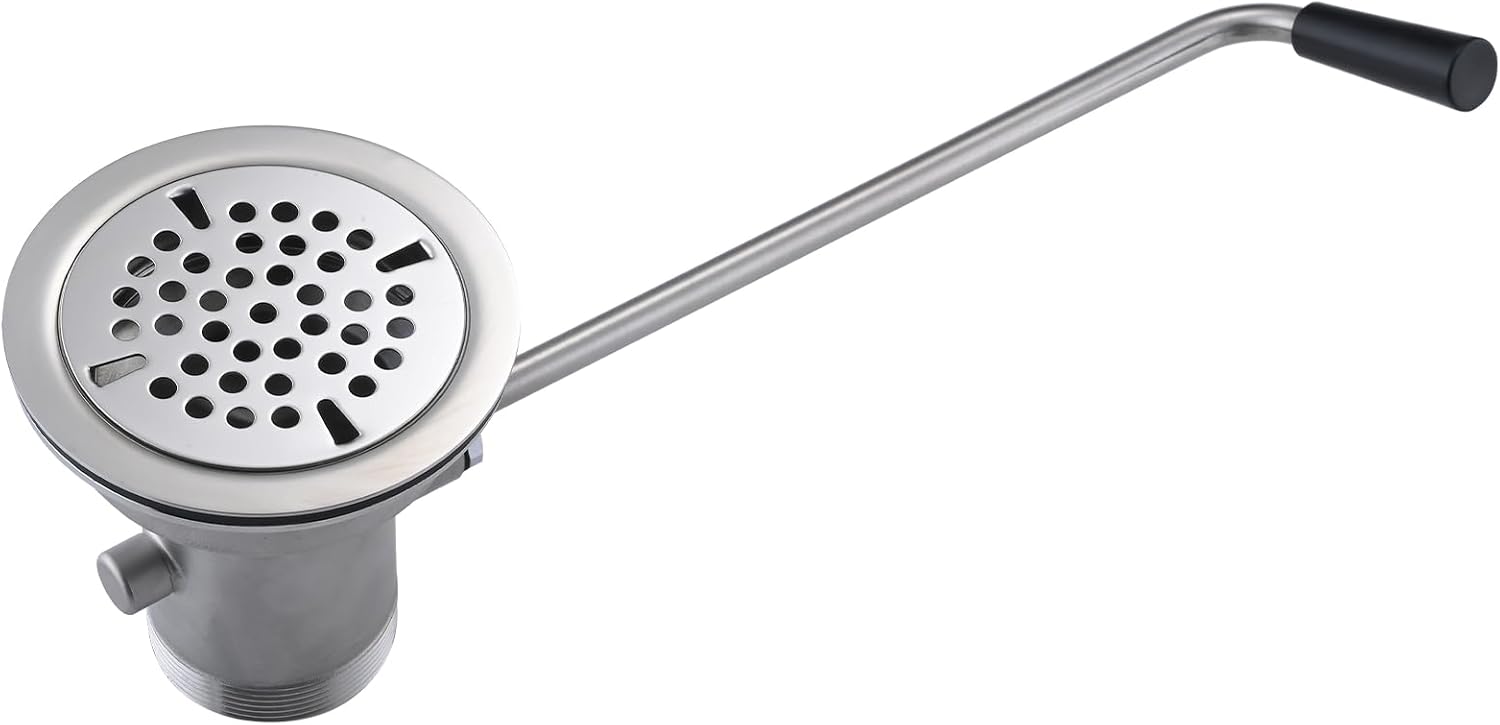 3-1/2 Inch Sink Drain Assembly Kit, Commercial Sink Drain with Twist Handle for Easy Controll - Prevent Sink Clogged