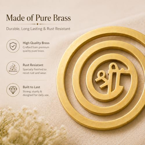 Image of Vastu Helix Brass (Shree) | Helix Earth (North-West) | Main Door Entrance & Toilet Dosh Correction | Vastu Dosh Nivaran Remedies (4-inch) | Pack of 3