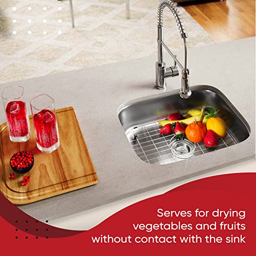 Kitchen Sink Protector Grid, Stainless Steel Sink Bottom Grid 13.6 x 11.6 Inch, Sink Rack for Bottom Protection