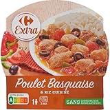 CARREFOUR CLASSIC' – Délice Poulet Basquaise Authentique, Saveurs du Sud en Barquette 300g - lot de 4 - Vendu par Lot