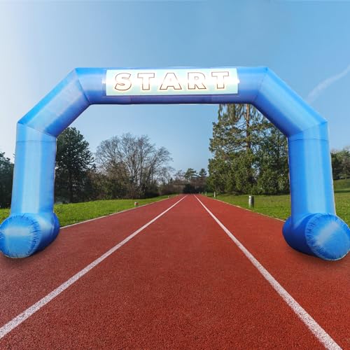 Premium 20ft Start and Finish Line Inflatable Arch in Black - Includes Powerful Blower, Hexagonal Design for Outdoor Race Advertising and Commerce (Blue) by TONGMO - Image 9