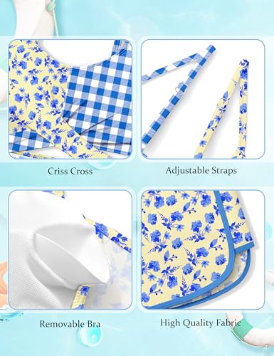 Image of Girls Swimsuit 3 Piece Bathing Suit Criss Cross Bikini Set Girls' Swimwear with Shorts 7-16T
