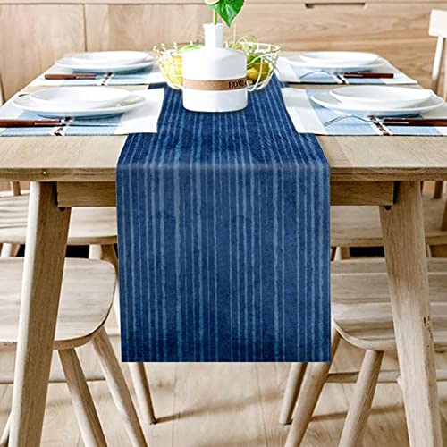 Nappe de table antitache chemin de table bleu contre les saletés