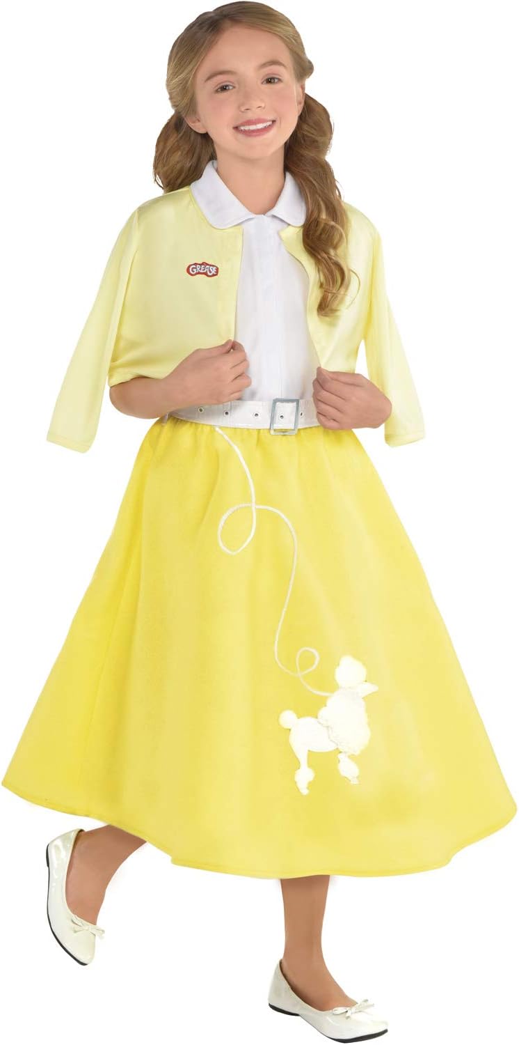 amscanChilds Girls Officially Licensed Summer Nights Sandy Grease Fancy Dress Costume