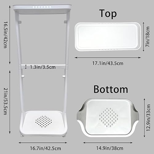 Miniatura 5 de Cesta de lavandería para baño, cesta de almacenamiento de ropa multicapa, estante de cocina simple, soporte de frutas (3 capas)