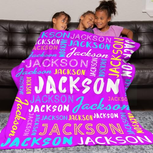 Personalized Name Blanket Customized Baby Blankets for Girls Boys Adults Monogrammed Blankets and Throws Christmas Birthday Mothers Fathers Valentines Day Gift