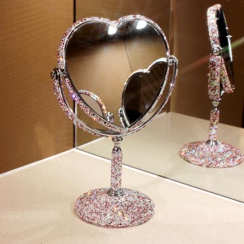 Espejo de Maquillaje de Mesa Doble Faz Luxury Bling