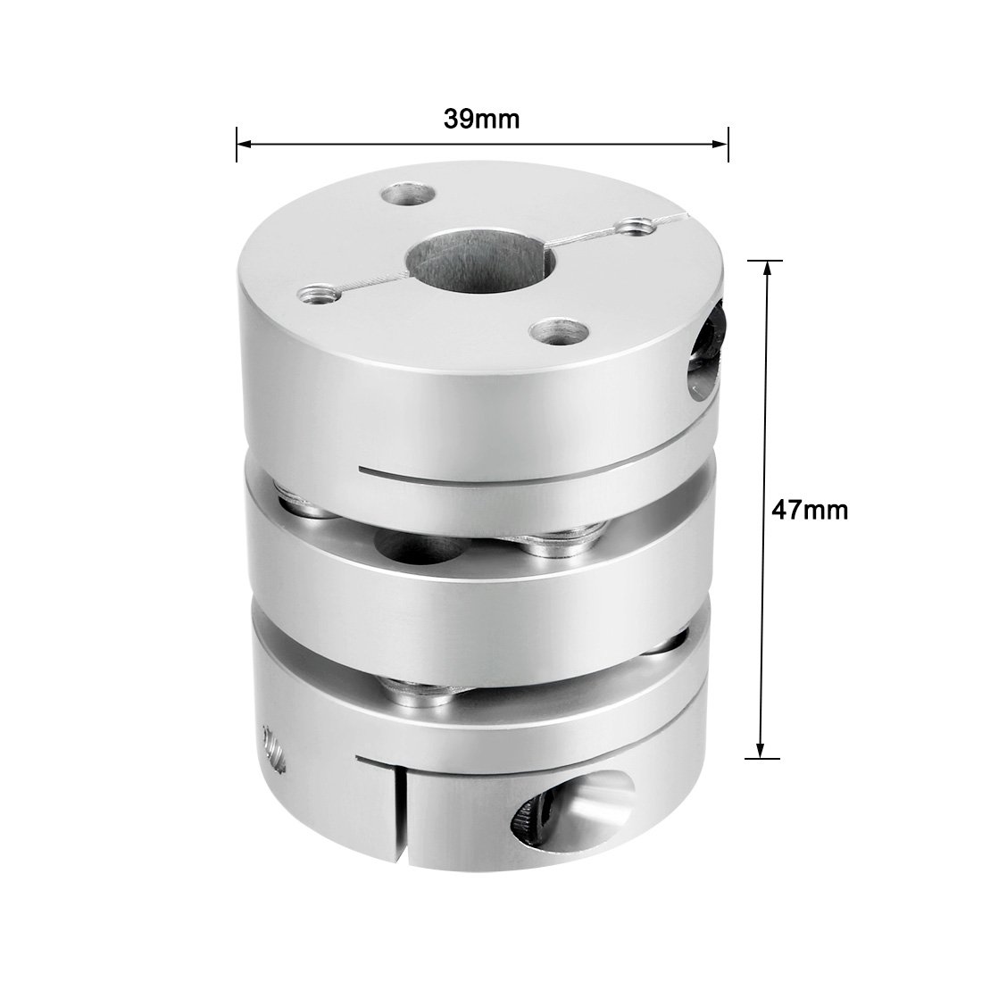 Ruland DCD12-5-3-A Aluminum Disc Coupling, Double Disc Clamp Style, 0.313