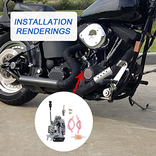 Dicmic DICMIC-D596 Cv40 Carb Carburetor With Spark Plug And Jet Compatible With Harley Davidson Dyna Sportster 883 1200 Heritage Softail Electra Glide Fatboy & More Replace# 27421-99 thumb #6