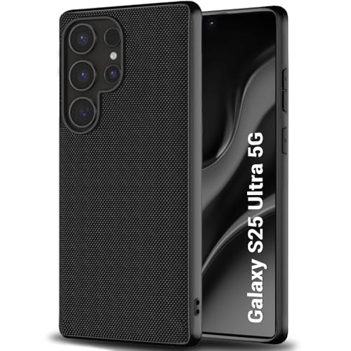 Image of TheGiftKart Back Cover Case for Samsung Galaxy S25 Ultra 5G | Slim & Lightweight | Ultra-Premium Design | Camera Protection Bump | Fabric Texture Case Cover (PC & TPU, Black)