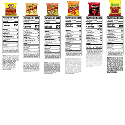 Frito Lay Flamin' Hot Mix, 6 Flavor Single Serve Cheetos, Doritos, Chester's & Funyuns Variety Pack, (40 Count) #TOP5
