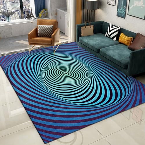 Tapis de sol coloré illusion d'optique avec vortex abstrait géométrique 3D - 2
