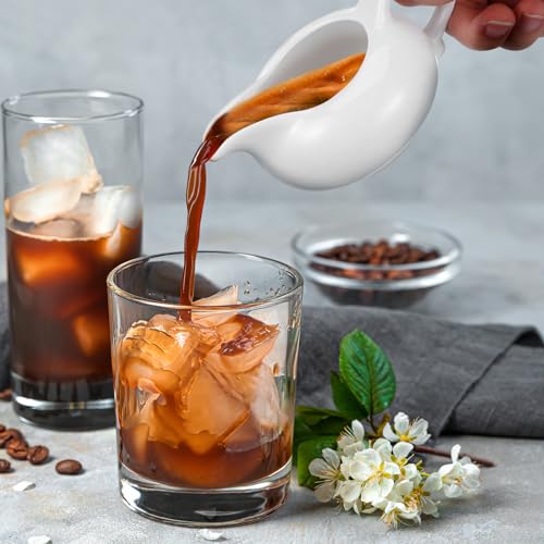 Luxshiny 140ml Ceramic Creamer with Handle, 3pc Mini White Ceramic Milk Jug Small Coffee Milk Creamer Pitcher Gravy Boats (12x8.5x4.5cm) - Image 5