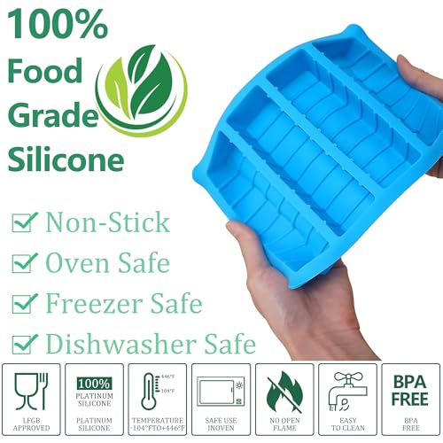 Sidosir 2PCS Butter Silicone Mold with Lid, Non-Stick Butter Mold Tray with Measurements for Homemade Butter, Butters Mold for Chocolate Making and Cakes Baking