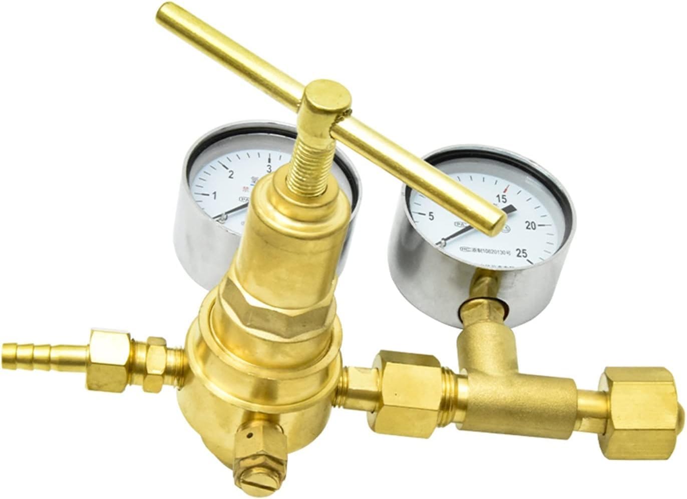 YQD-370/YQY-370/ YQQ-370 Druckminderer Vollkupfer-Manometer Druckminderer Druckminderventil Haltedruck für Anfänger DIY(YQY370 O2 0-10Mpa)