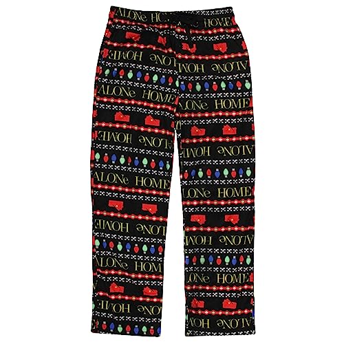 Seven Times Six Home Alone Men's Christmas Lights Ugly Sweater Fleece Lounge Pajama Pants (X-Large)