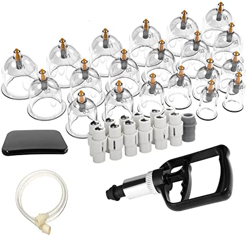 SVNTEAK Cupping Set, Cupping Therapy Sets 20 Cups with Pump Suction Cupping Kit for Body Cellulite Muscle Back Massage, Pain Relief, Physical Therapy, Chinese Cupping kit