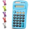 Calculator Blue, Basic Small Solar and Battery Operated, Large Display Four Function, Auto Powered Handheld Calculator…