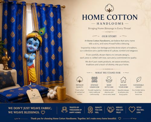 Image of Bal Krishna Digital Print Eyelet Curtain| 7Ft 1pc| Home Temple Decor