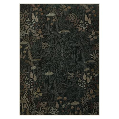 Tapete Joydeco 8x10 pies Boho Floral Lavable Antideslizante miniatura 7