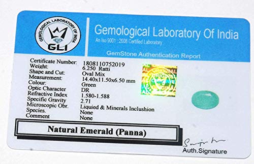 Pierre d'émeraude verte de 9.00 Ratti testée en laboratoire AMZ15013 - 4