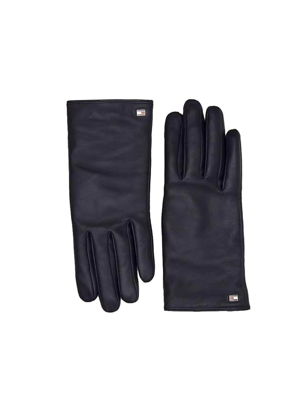 Tommy Hilfiger Damen Handschuhe Leder Essential Flag Leather Gloves S-M Blau Fashion