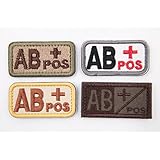 XPデザイン 血液型 パッチ サバゲー タクティカル ミリタリー ワッペン アップリケ メディカル ギア (Rh(+) AB)
