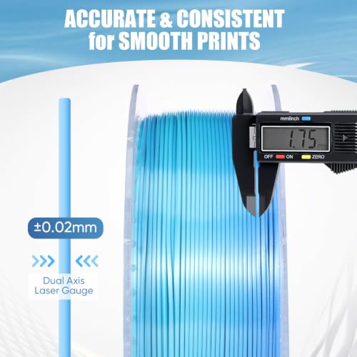 Image of ERYONE Silk Gradient 3D Printer PLA Filament 1.75 + /- 0.03mm, Shiny Multicolor Filament PLA Fast Color Change 1KG(2.2LBS), Ocean